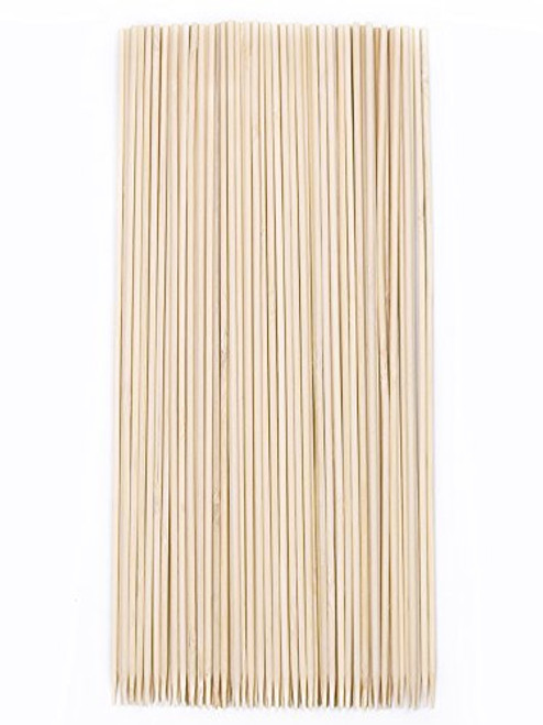HTB Bamboo Skewers for BBQ Shish Kabob, Grill, Appetizer, Fruit, Corn, Chocolate Fountain, Cocktail and Barbecue, 100 Count, 8 Inch
