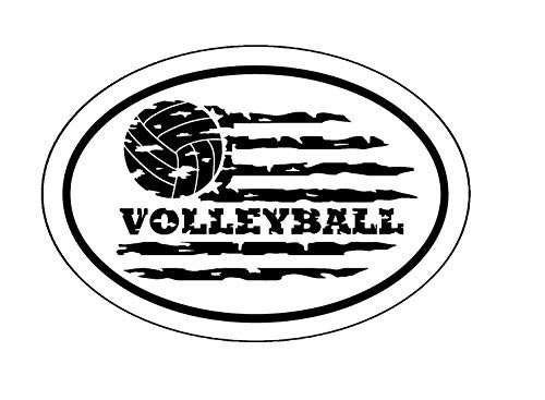 WickedGoodz Oval Distressed American Flag Volleyball Vinyl Decal - Volleyball Bumper Sticker - Perfect Parent Player Coach Gift WickedGoodz Oval Distressed American Flag Volleyball Vinyl Decal - Volleyball Bumper Sticker - Perfect Parent Player Coach Gift