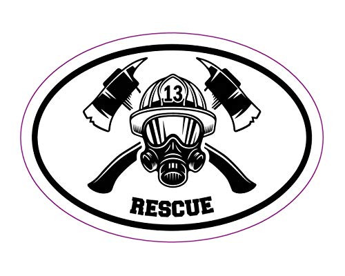 WickedGoodz Oval Firefighter Fire and Rescue Decal - Fire Department Bumper Sticker - Perfect Firefighter Gift WickedGoodz Oval Firefighter Fire and Rescue Decal - Fire Department Bumper Sticker - Perfect Firefighter Gift