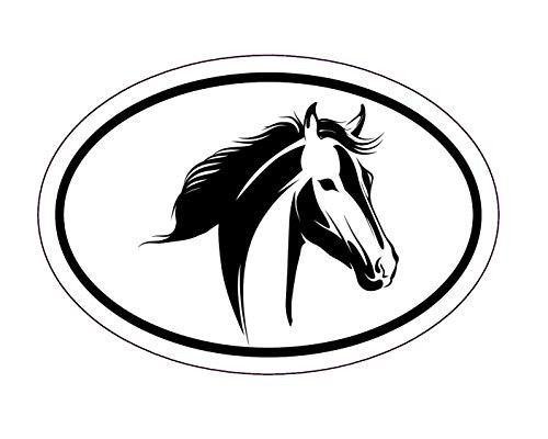WickedGoodz Oval Horse Decal - Equestrian Bumper Sticker - Perfect Americana Horseback Riding Gift