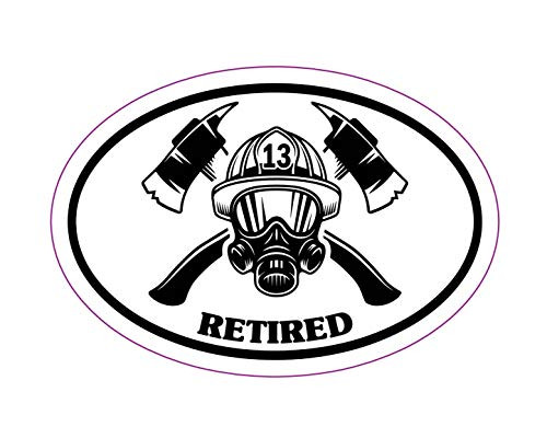 WickedGoodz Oval Firefighter Retired Decal - Fire Department Bumper Sticker - Perfect Retired Firefighter Gift WickedGoodz Oval Firefighter Retired Decal - Fire Department Bumper Sticker - Perfect Retired Firefighter Gift