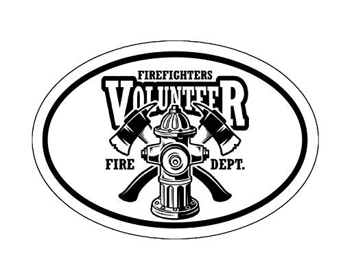 WickedGoodz Oval Volunteer Firefighters Vinyl Decal - Fire Dept. Bumper Sticker - Perfect Fire Fighter Gift WickedGoodz Oval Volunteer Firefighters Vinyl Decal - Fire Dept. Bumper Sticker - Perfect Fire Fighter Gift