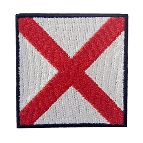 Alabama State Flag Embroidered Emblem Iron On Sew On AL Patch Alabama State Flag Embroidered Emblem Iron On Sew On AL Patch