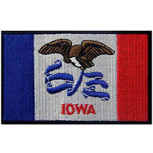 Iowa State Flag Embroidered Emblem Iron On Sew On IA Patch Iowa State Flag Embroidered Emblem Iron On Sew On IA Patch