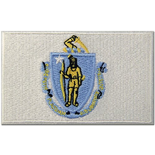 Massachusetts State Flag Embroidered Emblem Iron On Sew On MA Patch Massachusetts State Flag Embroidered Emblem Iron On Sew On MA Patch
