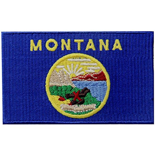 Montana State Flag Embroidered Emblem Iron On Sew On MT Patch