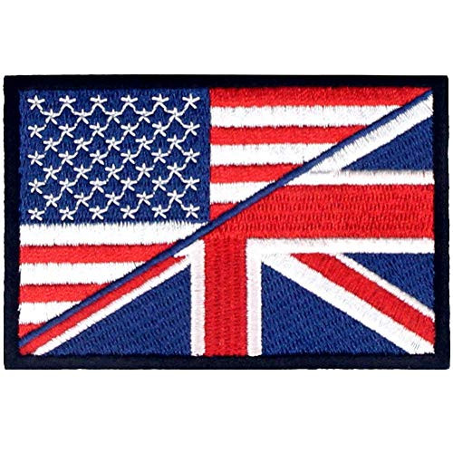 USA American UK Union Jack Flag Patch Embroidered Morale Applique Iron On Sew On Emblem