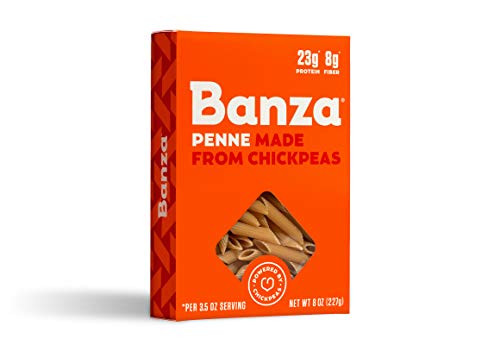 Banza Chickpea Pasta, Penne - Gluten Free Healthy Pasta, High Protein, Lower Carb and Non-GMO - (Pack of 6)
