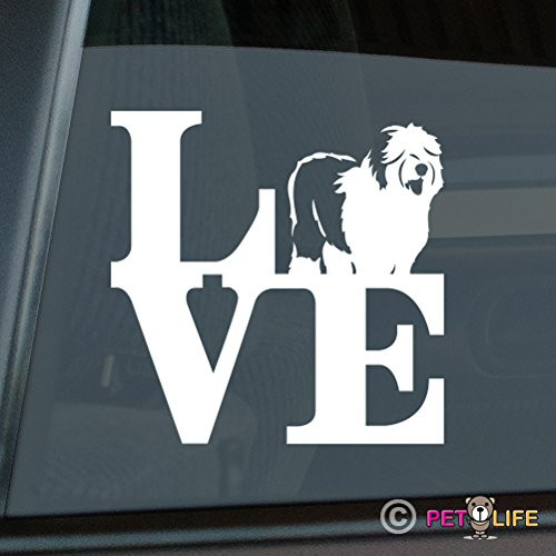 Mister Petlife Love Old English Sheepdog Sticker Vinyl Auto Window Park OES