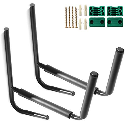 Ihomepark Indoor Kayak Storage Rack Wall Mounted, Heavy Duty Garage Hanging Cradle Hanger Set for Ladder Canoe Paddle Board Surfboard, Max Load 100LBs