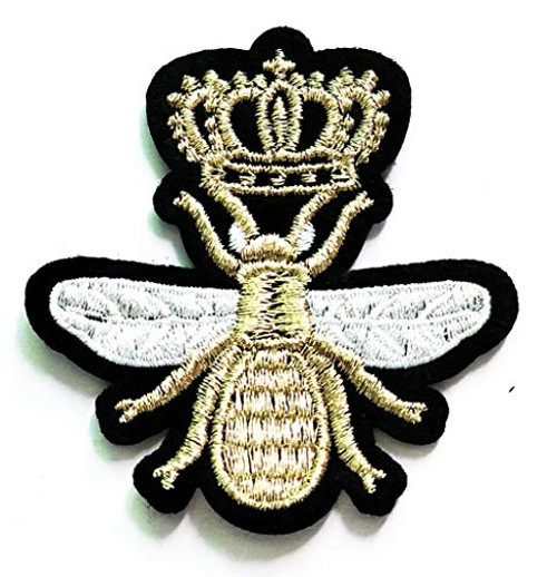 PP Patch Queen Bee Embroidery Crown Bee Cartoon Applique Embroidered Sew Iron on Patch for Jackets Bags Jeans T-Shirt Backpacks Costume