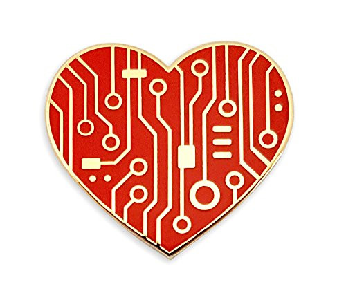 Pinsanity Digital Heart Enamel Lapel Pin