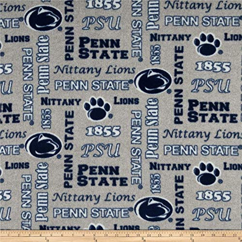 Sykel Enterprises NCAA Fleece Penn State Heather Verbiage Fabric, Team Color, Fabric By The Yard Sykel Enterprises NCAA Fleece Penn State Heather Verbiage Fabric, Team Color, Fabric By The Yard