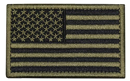 U-LIAN USA Flag Patch Embroidered American Flag Tactical Patch Velcro Patch Hook&Loop Fastener Backing Emblem (Black+Army Green)