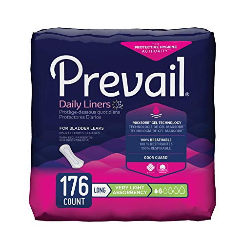 Prevail Incontinence Bladder Control Pads, Very Light Absorbency, Long, 176 Count