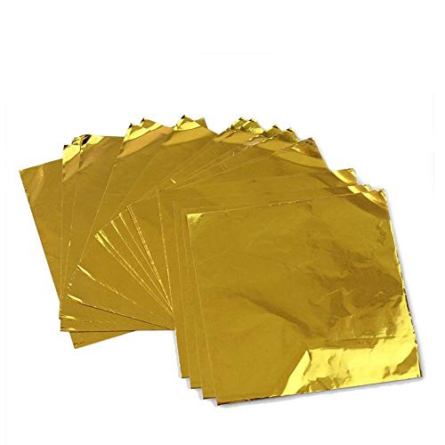 Wgg Aluminum Foils Paper Chocolate Candy Wrapping/Packing Papers, Gold, 6x6 Inches, Pack of 200