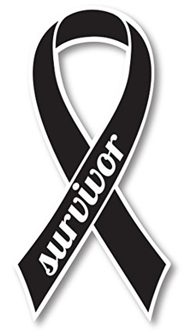 Black Melanoma Cancer Survivor Ribbon Car Magnet Decal Heavy Duty Waterproof