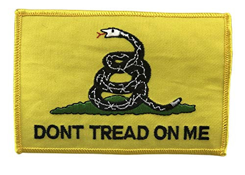 Don't Tread On Me Gadsden Flag Embroidered Patch, with Iron-On Adhesive (Medium, 5 inches)