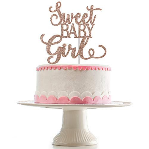Rose Gold Glittery Sweet Baby Girl Cake Topper for Baby Shower Party,Baby Shower Cake Topper Decor Rose Gold Glittery Sweet Baby Girl Cake Topper for Baby Shower Party,Baby Shower Cake Topper Decor