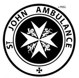 St John Ambulance - Circle - Black - Window Bumper Locker Sticker