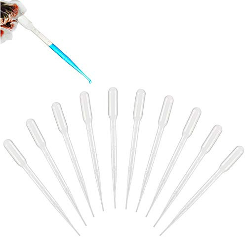 100pcs 3ML Plastic Disposable Transfer Pipettes - Eye Dropper Set Transfer Graduated Pipettes Calibrated Dropper for Essential Oils & Science Laboratory