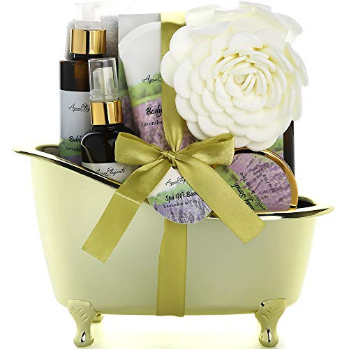 Spa Gift Baskets For Women - Luxury Bath Set With Lavender & Tea Tree Oil - Spa Kit Includes Body Wash, Bubble Bath, Lotion, Bath Salts, Body Scrub, Body Spray, Shower Puff, and Towel Spa Gift Baskets For Women - Luxury Bath Set With Lavender & Tea Tree Oil - Spa Kit Includes Body Wash, Bubble Bath, Lotion, Bath Salts, Body Scrub, Body Spray, Shower Puff, and Towel