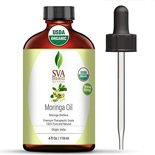 SVA Organics Moringa Oil 4 Oz Organic 100% Pure & Natural Carrier Oil Authentic & Premium Therapeutic Grade Oil for Skin Care, Hair Care, Aromatherapy & Masssage SVA Organics Moringa Oil 4 Oz Organic 100% Pure & Natural Carrier Oil Authentic & Premium Therapeutic Grade Oil for Skin Care, Hair Care, Aromatherapy & Masssage