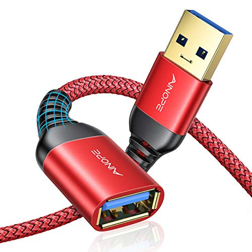 AINOPE USB 3.0 Extension Cable Type A Male to Female Extension Cord 2PACK 6.6FT Durable Braided Material Fast Data Transfer Compatible with USB Keyboard,Mouse,Flash Drive, Hard Drive,Printer