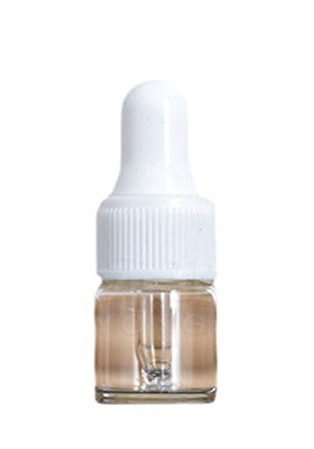 50Pcs Mini 1ML Empty Refillable Transparent Glass Essential Oil Bottles Perfume Cosmetic Liquid Aromatherapy Lotion Sample Storage Containers Vials Jars with Eye Dropper Dispenser, White Screw Cap