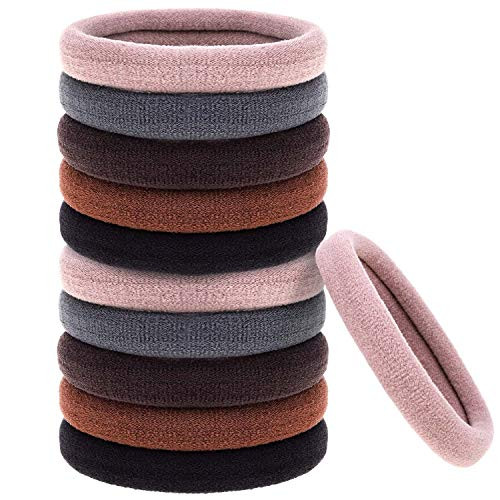 Anezus 50 Pcs Thick Black Hair Ties Large Hair Elastics Bulk Hair Ties Stretch Hair Bands Ponytail Holders for Thick Heavy and Curly Hair, Neutral Colors Anezus 50 Pcs Thick Black Hair Ties Large Hair Elastics Bulk Hair Ties Stretch Hair Bands Ponytail Holders for Thick Heavy and Curly Hair, Neutral Colors