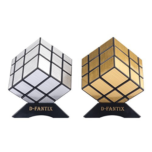 D-FantiX Shengshou Mirror Cube Set Mirror Block 3x3 Speed Cube Bundle Puzzle Silver Golden Pack of 2