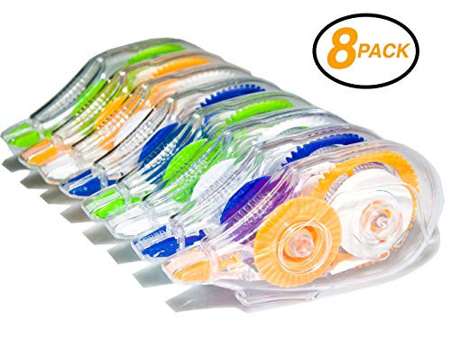Wekoil Correction Tape White Out Cute Assorted Color Bulk Correct Tape Tear-resistant Eraser Tape for Office School Suppliers,Total 3150 Inches Correction Tape Set- Pack of 8