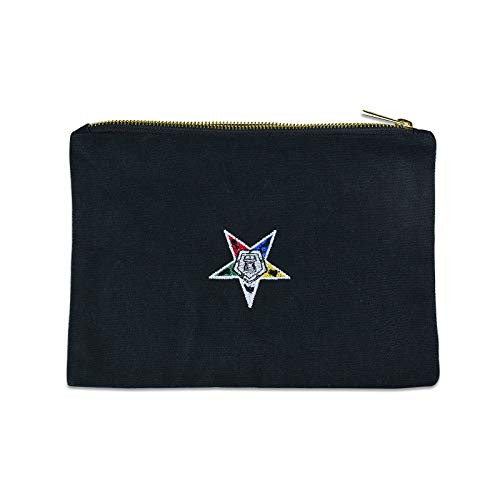 Order of the Eastern Star Masonic Canvas Accessory Bag - [Black][7" x 10"]