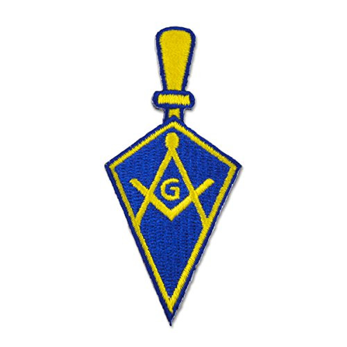 Trowel Square & Compass Embroidered Masonic Patch - [Blue & Gold][3'' Tall]