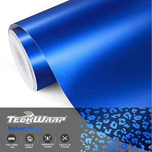 TECKWRAP Velvet Blue Metallic Matte Chrome Adhesive Craft Vinyl,1ftx5ft