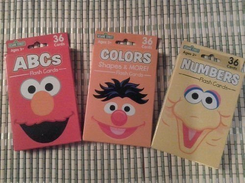 Sesame Street Flash Cards - Set of 3 - Abc's, Numbers & Colors, Shapes & More