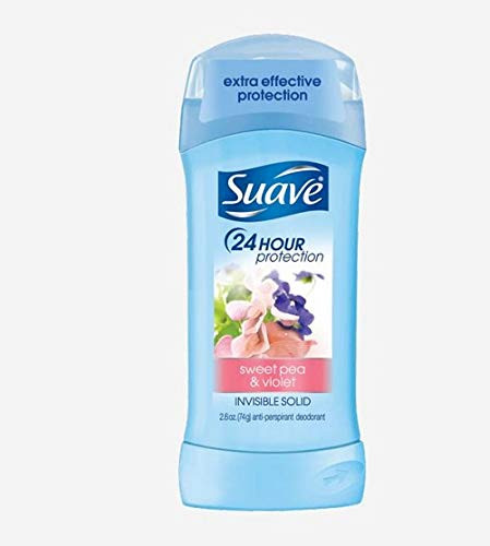 Suave Antiperspirant Deodorant 24-hour Odor and Wetness Protection Sweet Pea Deodorant for Women 2.6 oz, 2 Count