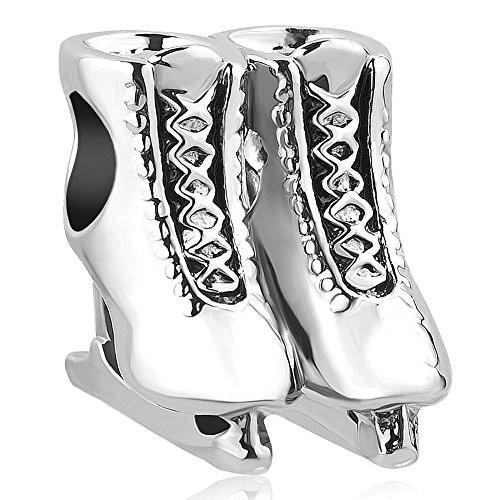 Charmed Craft Skates Charms Love Sports Charms Beads for Snake Chain Bracelets