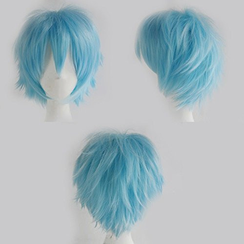 S-noilite Women Men Cosplay Hair Wig Short Straight Anime Party Dress Fluffy Costume Full Wigs Light Blue S-noilite Women Men Cosplay Hair Wig Short Straight Anime Party Dress Fluffy Costume Full Wigs Light Blue