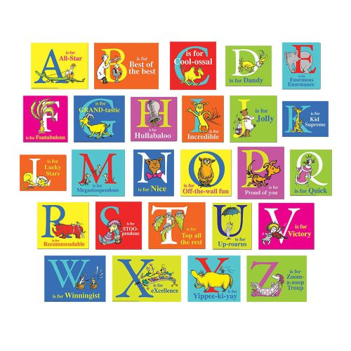 Eureka Dr. Seuss ABC Alphabet Bulletin Board and Classroom Decorations back to school alphabet bulletin board set ABC decorations, 6.5'' x 0.1'' x 26'' , 26pc