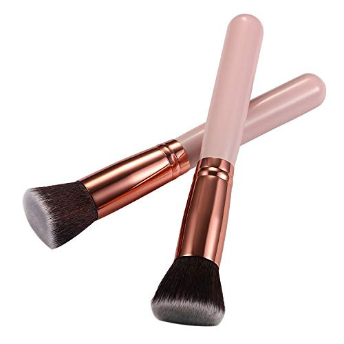 Vtrem Foundation Makeup Brush 2 Pieces Flat Top Kabuki Brushes with Premium Synthetic Dense Bristles Perfect For Blending, Liquid, Cream or Flawless Powder Cosmetics, Buffing, Stippling, Concealer Vtrem Foundation Makeup Brush 2 Pieces Flat Top Kabuki Brushes with Premium Synthetic Dense Bristles Perfect For Blending, Liquid, Cream or Flawless Powder Cosmetics, Buffing, Stippling, Concealer