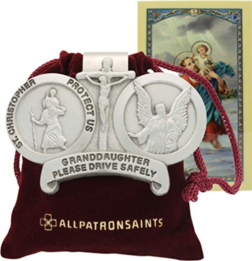All Patron Saints St Christopher Granddaughter Drive Safely Auto Visor Clip All Patron Saints St Christopher Granddaughter Drive Safely Auto Visor Clip