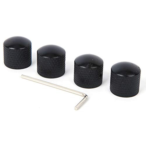 4Pcs Guitar Knobs, Black Dome Knob Volume Tone Control Replacement Parts for Electric Guitar Bass