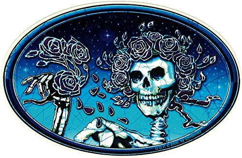 Dye the Sky Grateful Dead Skull and Roses - Window Sticker/Decal (6" X 4")