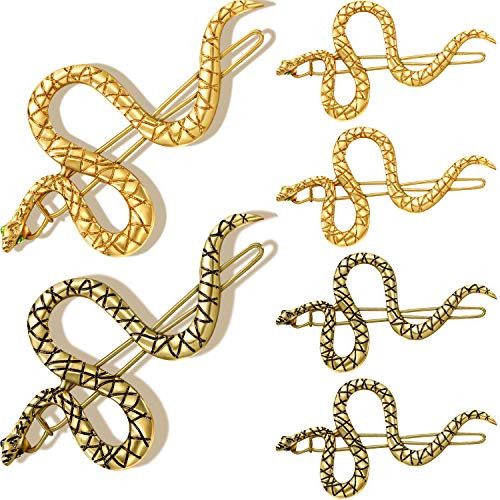 6 Pieces Snake Hair Clip Metal Snake Shape Hair Pins Rhinestone Eye Snake Hair Snap Pins Vintage Barrette Hair Accessory for Women Girls 6 Pieces Snake Hair Clip Metal Snake Shape Hair Pins Rhinestone Eye Snake Hair Snap Pins Vintage Barrette Hair Accessory for Women Girls