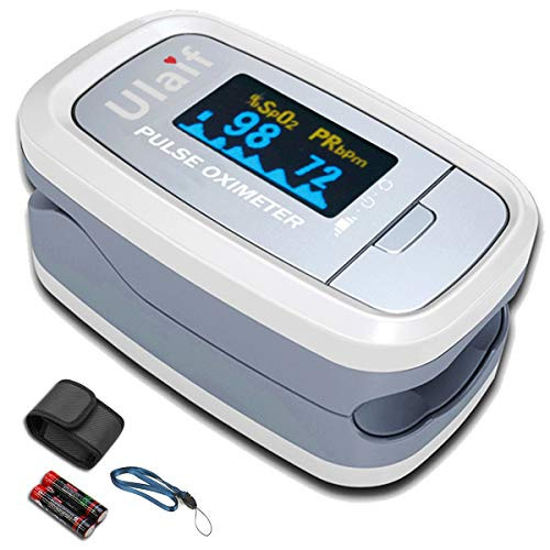 ULAIF Pulse Oximeter Fingertip with Plethysmogra, So2 Oxygen Saturation Heart Rate Monitor, Portable OLED Display Pulse Oximeter Blood Oxygen Saturation Monitor for Pulse Rate and SpO2,