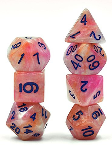 Polyhedral 7-Die Dice Set Colourful Dnd Gaming Dice for Dungeons and Dragons Tabletop Roleyplaying & DnD Games