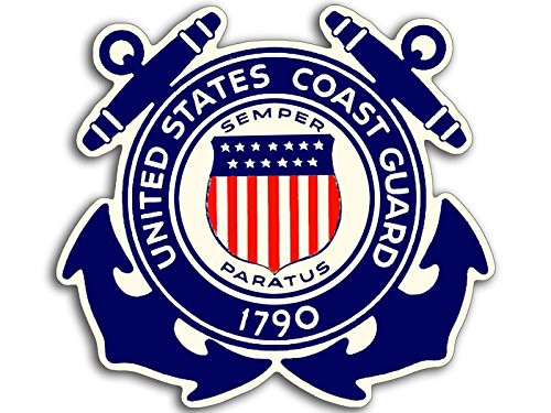 American Vinyl Vintage U.S. Coast Guard Anchors 1790 Logo Sticker (Insignia Maritime Defender us)