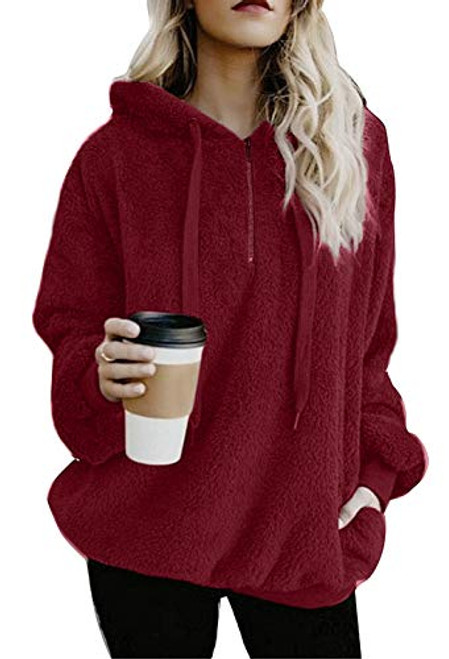 onlypuff Red Hoodies for Women Long Sleeve Sherpa Pullover Sweaters Casual Fuzzy Warm Tops for Legging M onlypuff Red Hoodies for Women Long Sleeve Sherpa Pullover Sweaters Casual Fuzzy Warm Tops for Legging M