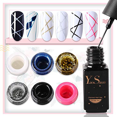 YaoShun Gel Nail Polish - Soak Off Gel Polish 6 Colors Gel Polish Kit, UV LED Painted Nail Gel Set Manicure Nail Art Kit 6ml Each YaoShun Gel Nail Polish - Soak Off Gel Polish 6 Colors Gel Polish Kit, UV LED Painted Nail Gel Set Manicure Nail Art Kit 6ml Each